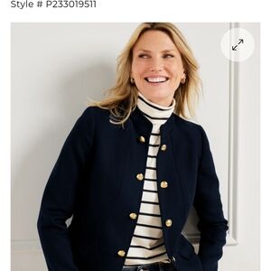 NWT Talbots Navy Military Jacket Size 10